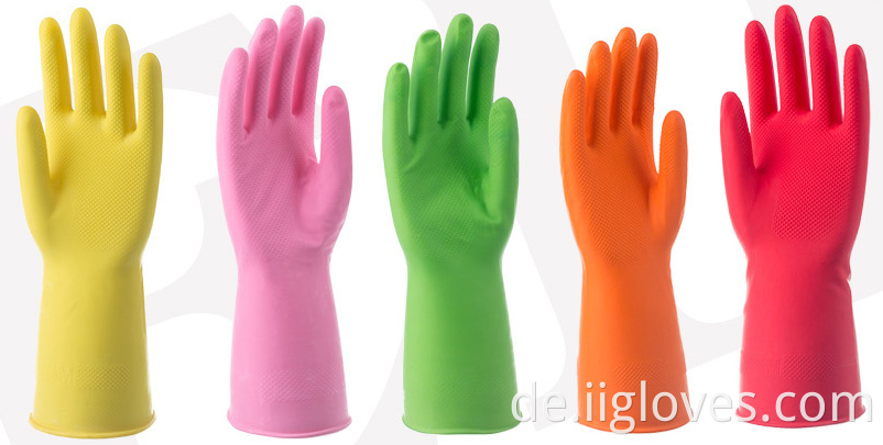 Wasserdichtes Gummi -Latex ohne Samt -Geschirrspülhandschuhe Küche Langlebiger Mund Winter warme Hausarbeit Reinigungshandschuhe